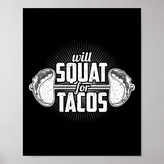 Funny Gym Weight Lyfts Bodybuilding Will Squat F Poster (Framsidan)