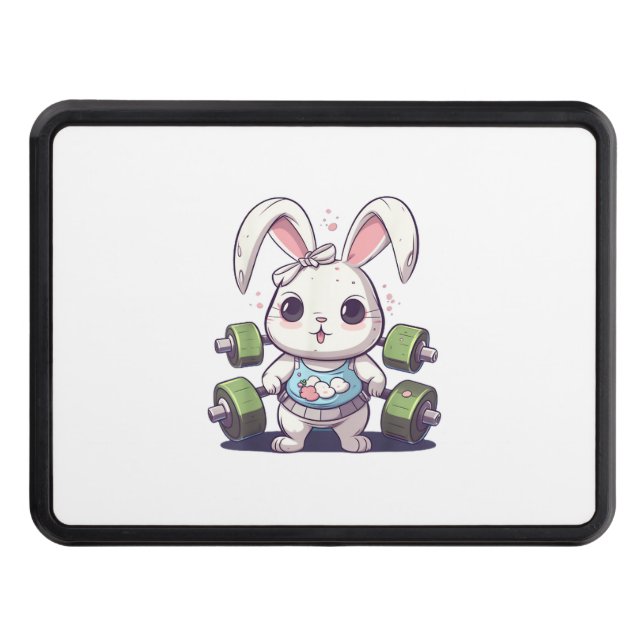 Funny Gym Workout Bunny Fitness Studio Rabbit Card Dragkroksskydd (Framsidan)