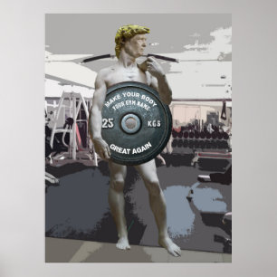 Funny Gym Workout David As Donald Trump Fullt Body Poster