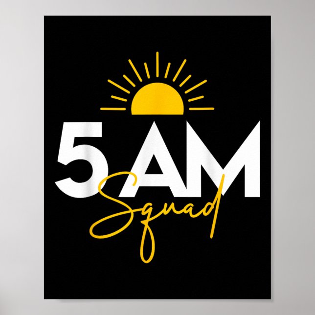 Funny Gym Workout Lovers Fitness Crew - 5 Am Squad Poster (Framsidan)