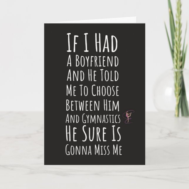 Funny Gymnastics Cards For Girls Her Girly Gymnast Kort (Framsida)
