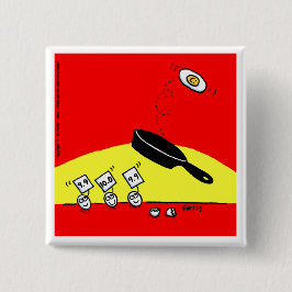 Funny Gymnastics Eggs Bright Red Tecknad Button Knapp