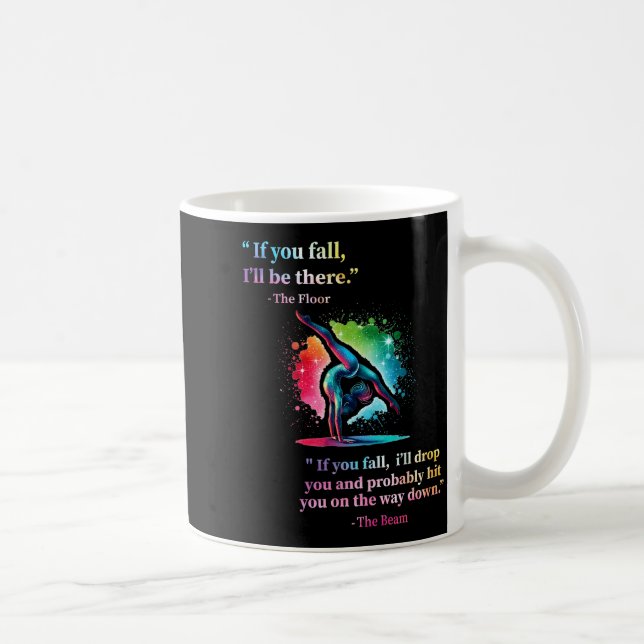 Funny Gymnastics Floor Saying Gymnast Girl Rainbow Kaffemugg (Höger)