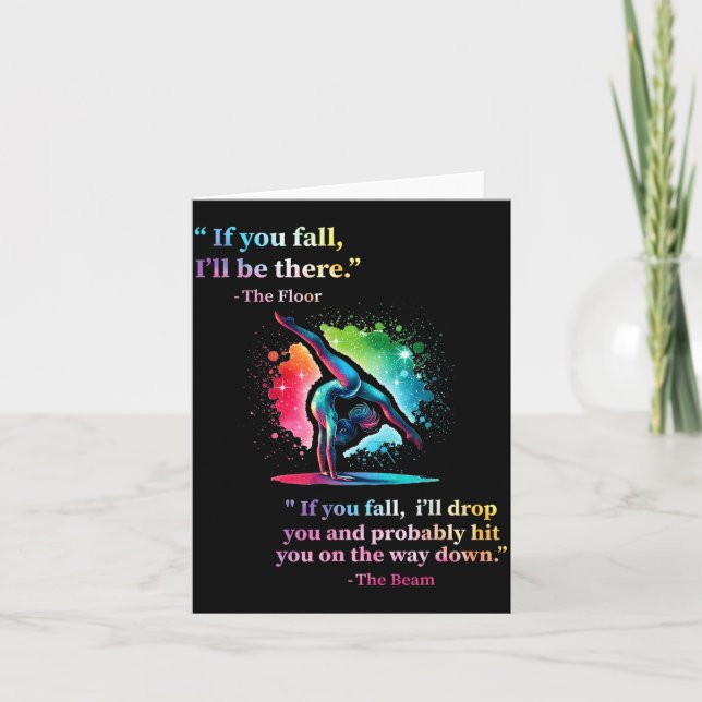 Funny Gymnastics Floor Saying Gymnast Girl Rainbow Kort (Framsida)