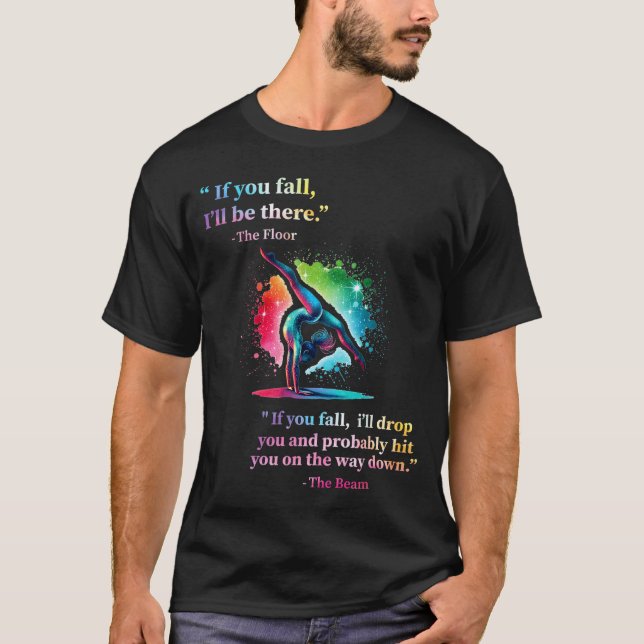 Funny Gymnastics Floor Saying Gymnast Girl Rainbow T Shirt (Framsida)
