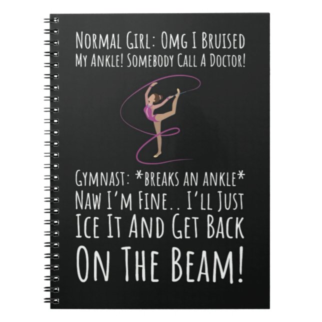 Funny Gymnastics Girls Gifts For Her Sport Athlete Anteckningsbok (Framsidan)