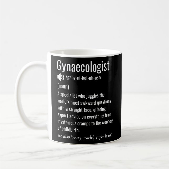 Funny Gynekolog Definition Gynacolog Kaffemugg (Vänster)