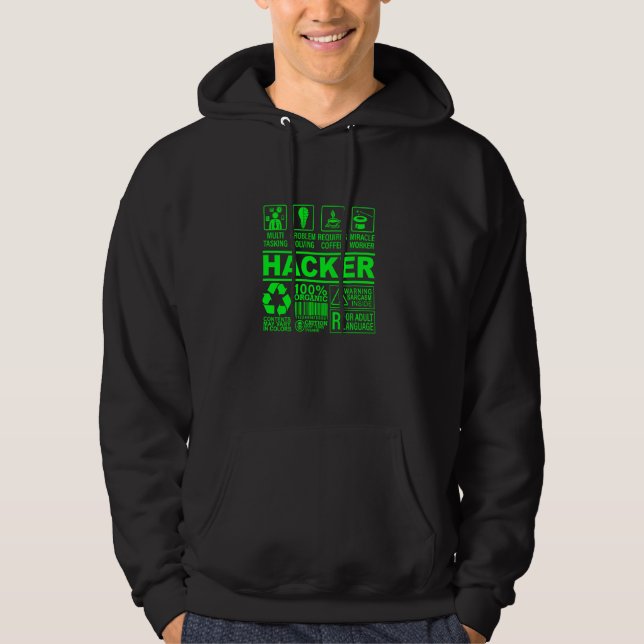 Funny Hacker Organic Composition IT Hacking Nerd G Hoodie (Framsida)
