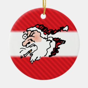 Funny Hackin Smoker Santa Ornament