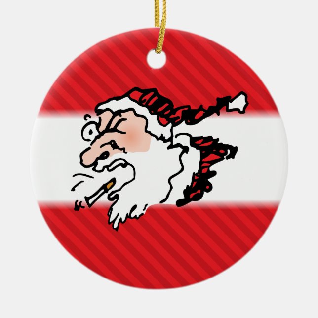 Funny Hackin Smoker Santa Ornament (Framsidan)