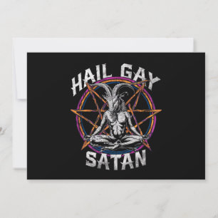 Funny Hail Gay Satan LGBT Goth Gay pride Baphomet Inbjudningar