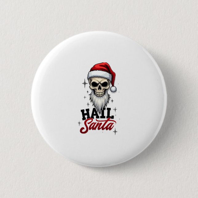Funny Hail Santa Claus Skull Skeleton Antichrist C Knapp (Framsida)