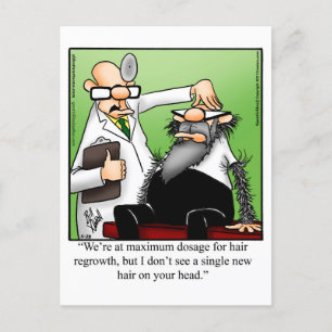 Funny Hair Regrowith Humor vycard Vykort