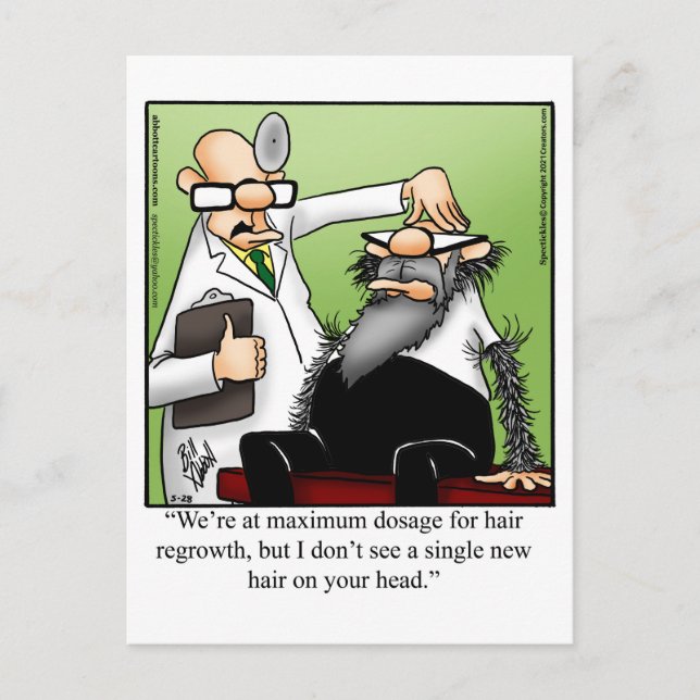 Funny Hair Regrowith Humor vycard Vykort (Framsida)
