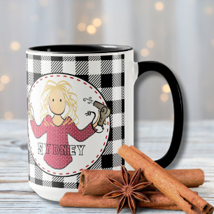 Funny Hair Stylist Beautician Blonde Tecknad Gift Mugg