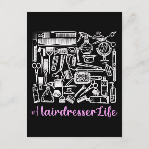 Funny Hair Stylist Equipment Hairdresser Vykort