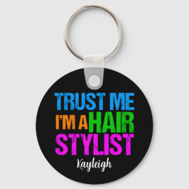 Funny Hair Stylist Nyckelring