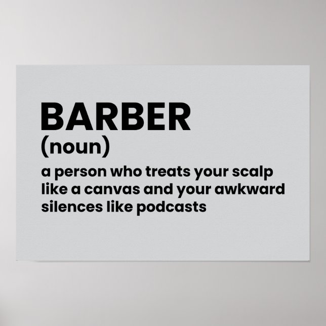 Funny Hairdresser Barber Definition Poster (Framsidan)