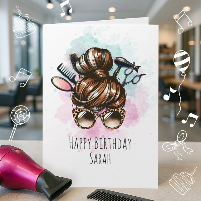 Funny Hairdresser Birthday Card for Beautician Kort (Skapare uppladdad)