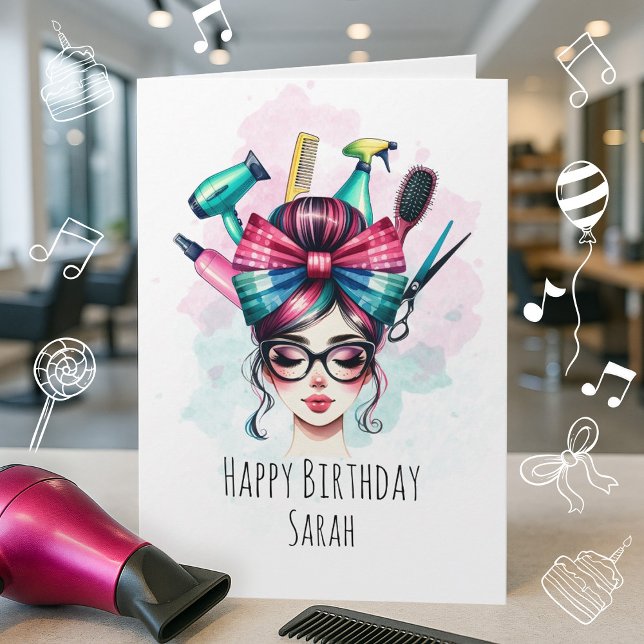 Funny Hairdresser Birthday Card för Hair Stylist Kort (Skapare uppladdad)