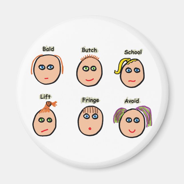 Funny Hairstiyles Magnet (Framsidan)