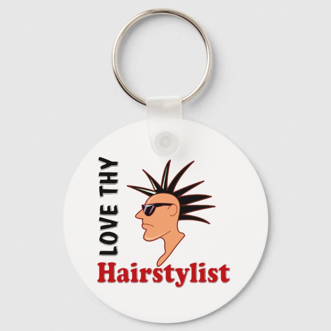Funny Hairstyist Nyckelring (Framsida)