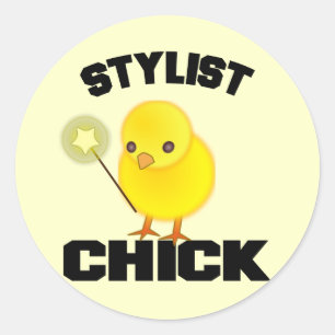 Funny Hairstylist-Chick Runt Klistermärke