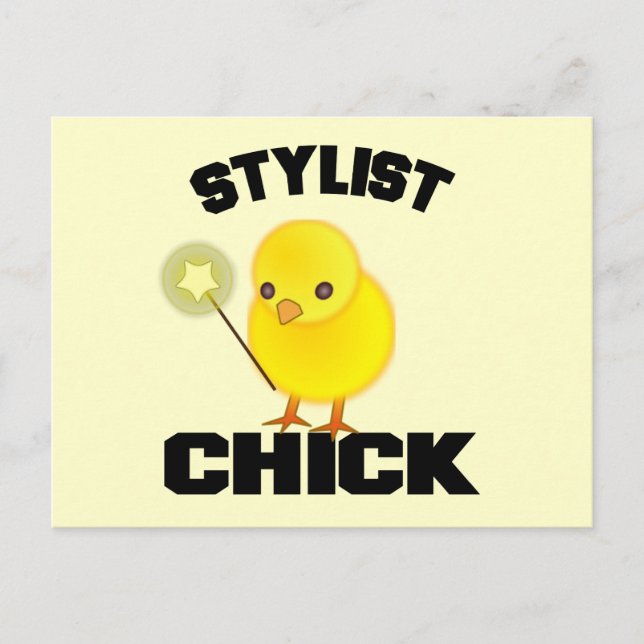 Funny Hairstylist-Chick Vykort (Framsida)