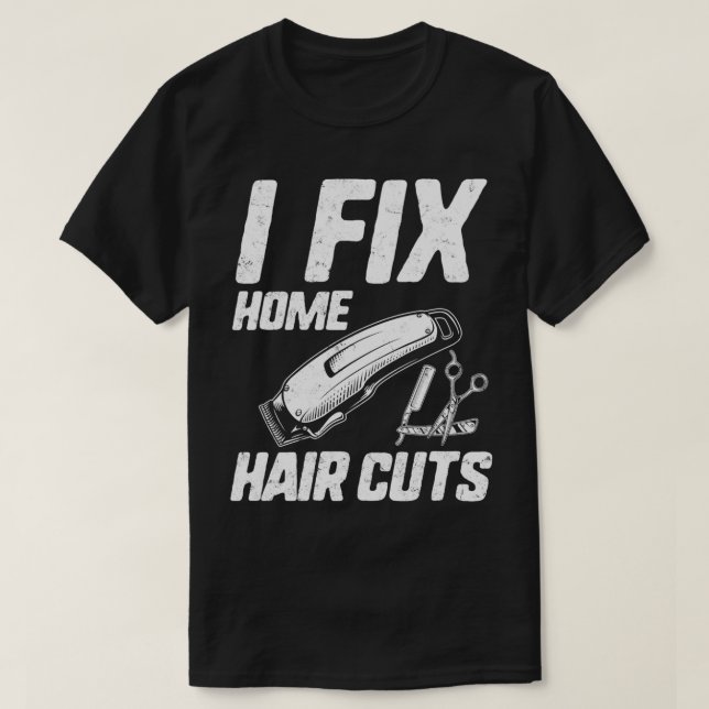 Funny Hairstylist Shirt I Reparera hemhaircut Salo T Shirt (Design framsida)