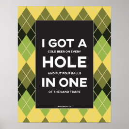 Funny Hål i en golf Poster