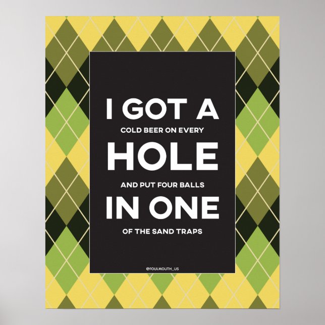 Funny Hål i en golf Poster (Framsidan)