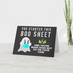 Funny Halloween 2020 Boo Lakan Ghost och Fladdermu Helgkort