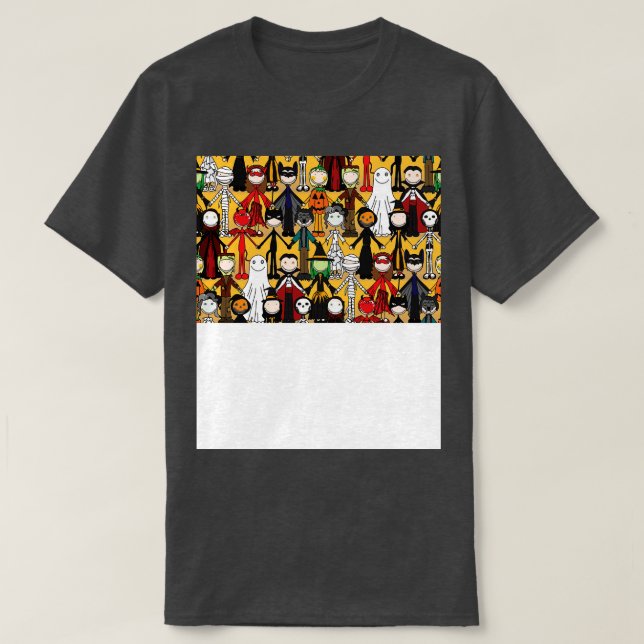 Funny Halloween Ansikte-mask 3 T Shirt (Design framsida)