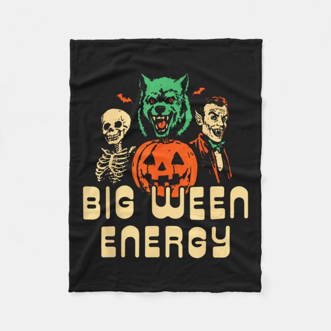 Funny Halloween Big Ween Energy Uni Fleecefilt (Framsidan)