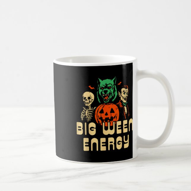 Funny Halloween Big Ween Energy Uni Kaffemugg (Höger)