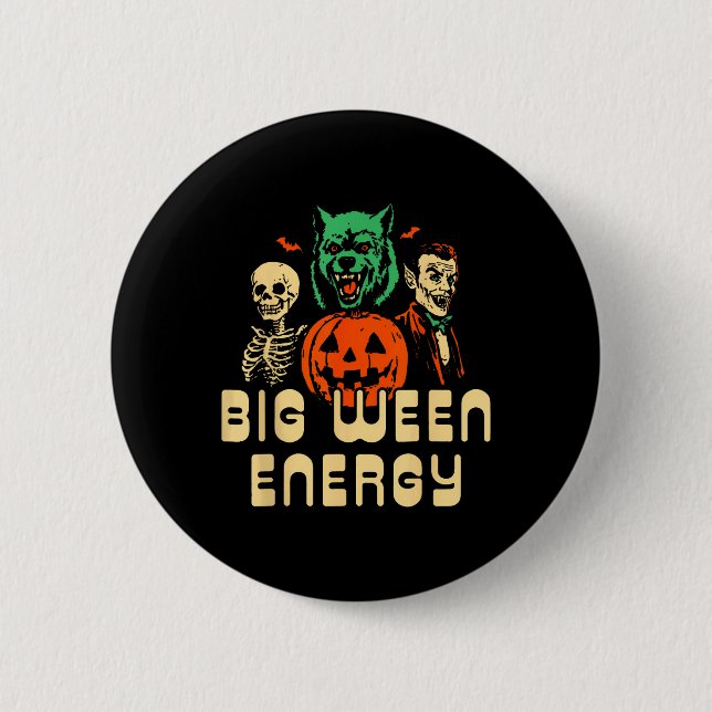 Funny Halloween Big Ween Energy Uni Knapp (Framsida)