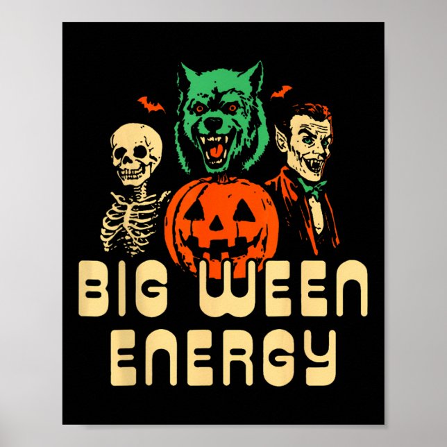 Funny Halloween Big Ween Energy Uni Poster (Framsidan)