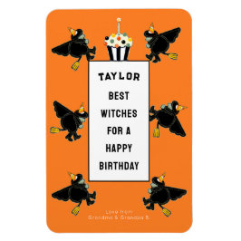 Funny Halloween Birthday Personlig Card Magnet
