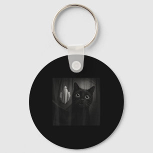 Funny Halloween Black Cat Selfie med Soky Ghost C Nyckelring