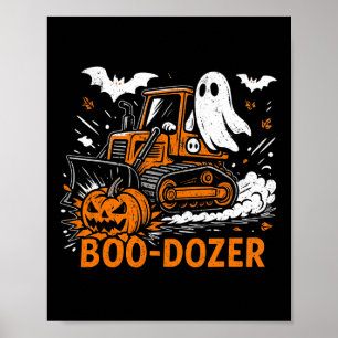 Funny Halloween Boo-dozer Ghost Lastbilar Costume Poster