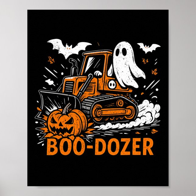 Funny Halloween Boo-dozer Ghost Lastbilar Costume  Poster (Framsidan)