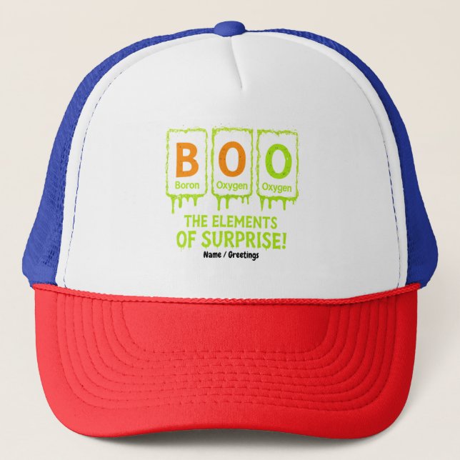 Funny Halloween Boo Inslag Science Surprise Gift Keps (Framsida)