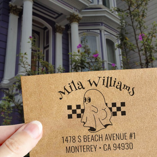 Funny Halloween Bootiful Ghost-Returadress Självfärgande Stämpel (Skapare uppladdad)