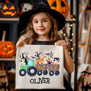 Funny Halloween Boskap Tractor Spooky Anpassningsb Tygkasse