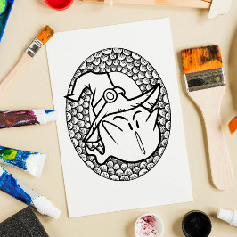 Funny Halloween Bubble Ghost Coloring Page Poster