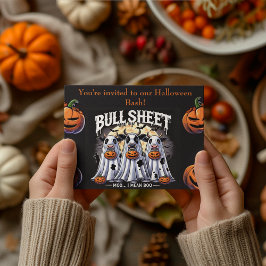 Funny Halloween Bull Lakan moo bulls spöke Inbjudningar