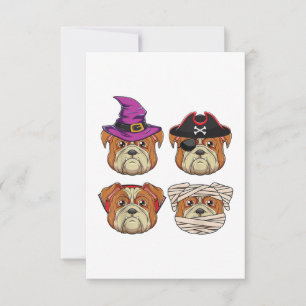 Funny Halloween Bulldog Hund - Hundar Älskare Cost OSA Kort