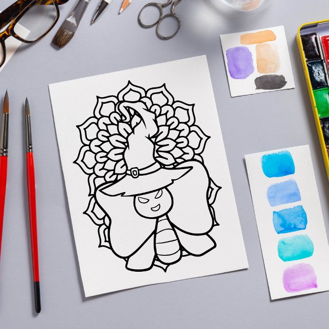 Funny Halloween Butterfly Coloring Page Poster (Skapare uppladdad)