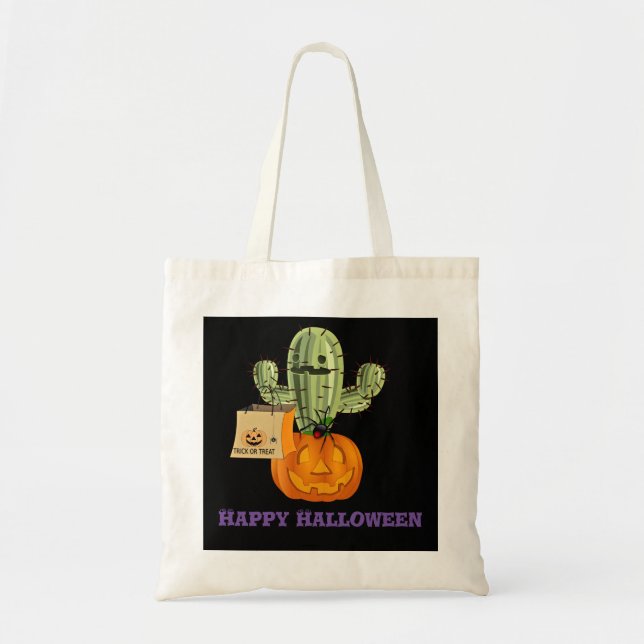 Funny Halloween Cactus Bus eller godis Tygkasse (Framsidan)