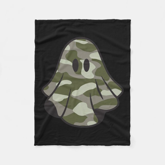 Funny Halloween Camouflage Camo Ghost Hej Huntin Fleecefilt (Framsidan)